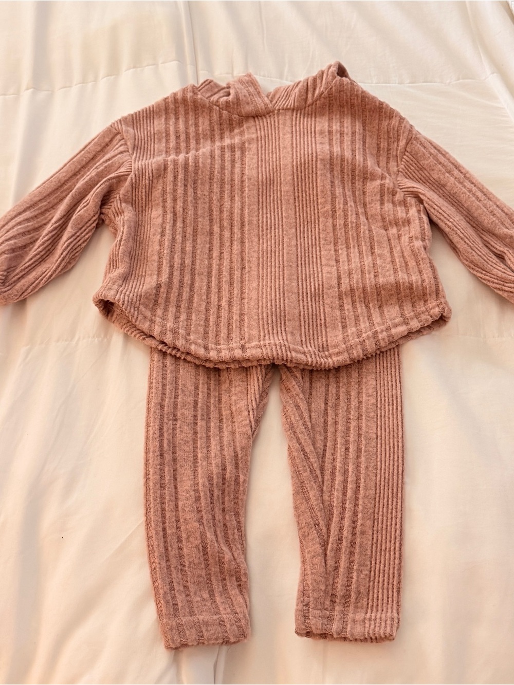 SHEIN Dusty Rose Ribbed Baby Sweater Top